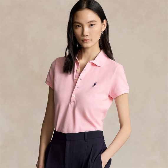 Polo Ralph Lauren Slim Fit Stretch Polo Shirt, Sunkissed Pink 